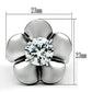 MATK477 - High polished (no plating) Stainless Steel Ring with AAA Grade CZ  in Clear