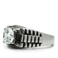 MATK485 - High polished (no plating) Stainless Steel Ring with AAA Grade CZ  in Clear