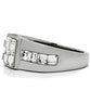 MATK487 - High polished (no plating) Stainless Steel Ring with Top Grade Crystal  in Clear
