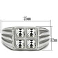MATK488 - High polished (no plating) Stainless Steel Ring with Top Grade Crystal  in Clear