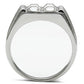 MATK488 - High polished (no plating) Stainless Steel Ring with Top Grade Crystal  in Clear