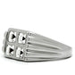 MATK488 - High polished (no plating) Stainless Steel Ring with Top Grade Crystal  in Clear