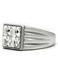 MATK489 - High polished (no plating) Stainless Steel Ring with Top Grade Crystal  in Clear