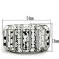 MATK490 - High polished (no plating) Stainless Steel Ring with Top Grade Crystal  in Clear