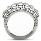 MATK490 - High polished (no plating) Stainless Steel Ring with Top Grade Crystal  in Clear