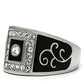 MATK492 - High polished (no plating) Stainless Steel Ring with Top Grade Crystal  in Clear