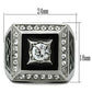 MATK493 - High polished (no plating) Stainless Steel Ring with AAA Grade CZ  in Clear