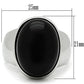 MATK501 - High polished (no plating) Stainless Steel Ring with Semi-Precious Onyx in Jet