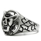 MATK502 - High polished (no plating) Stainless Steel Ring with Top Grade Crystal  in Jet