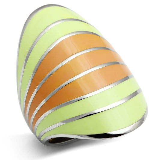 MATK504 - High polished (no plating) Stainless Steel Ring with Epoxy  in Multi Color