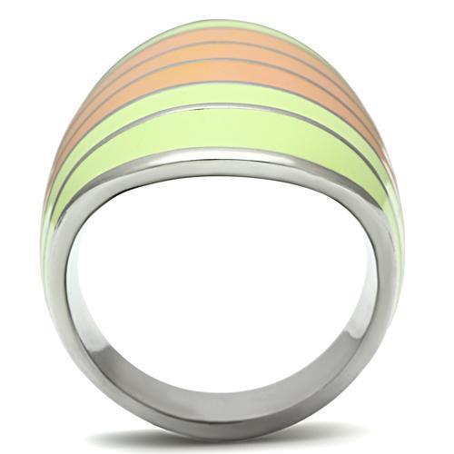 MATK504 - High polished (no plating) Stainless Steel Ring with Epoxy  in Multi Color
