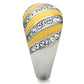 MATK506 - High polished (no plating) Stainless Steel Ring with Top Grade Crystal  in Clear
