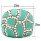 MATK507 - High polished (no plating) Stainless Steel Ring with Top Grade Crystal  in Aurora Borealis (Rainbow Effect)