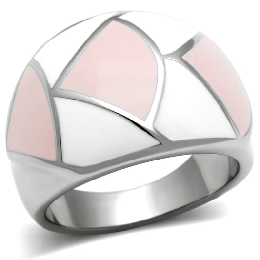MATK508 - High polished (no plating) Stainless Steel Ring with Epoxy  in Multi Color