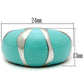 MATK509 - High polished (no plating) Stainless Steel Ring with Epoxy  in Turquoise