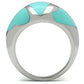 MATK509 - High polished (no plating) Stainless Steel Ring with Epoxy  in Turquoise