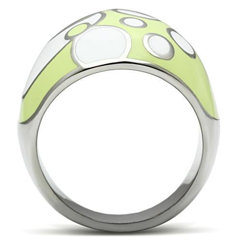 MATK511 - High polished (no plating) Stainless Steel Ring with Epoxy  in Multi Color