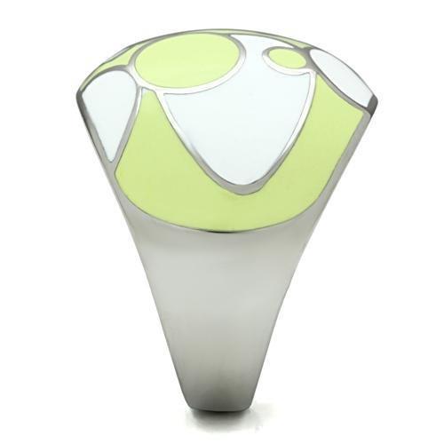 MATK511 - High polished (no plating) Stainless Steel Ring with Epoxy  in Multi Color