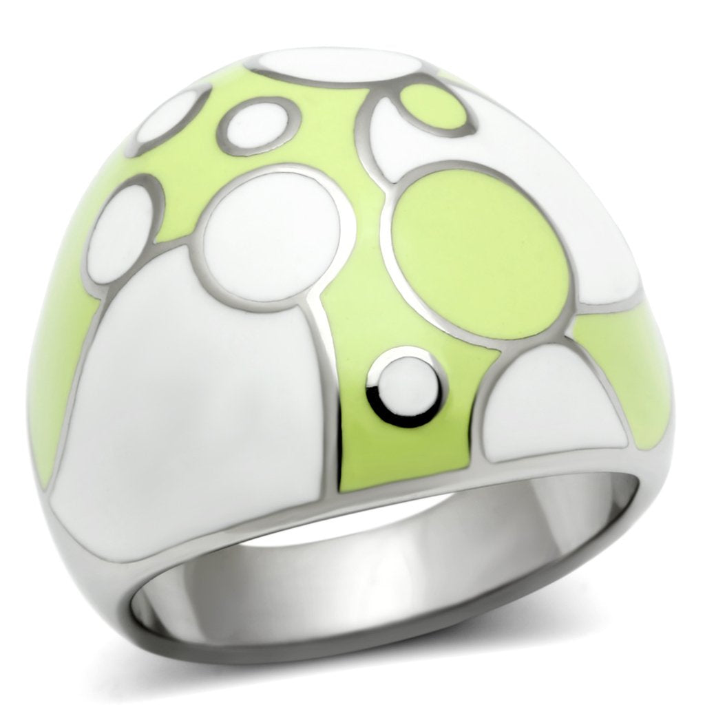 MATK511 - High polished (no plating) Stainless Steel Ring with Epoxy  in Multi Color