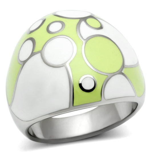 MATK511 - High polished (no plating) Stainless Steel Ring with Epoxy  in Multi Color
