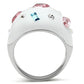 MATK512 - High polished (no plating) Stainless Steel Ring with Top Grade Crystal  in Multi Color