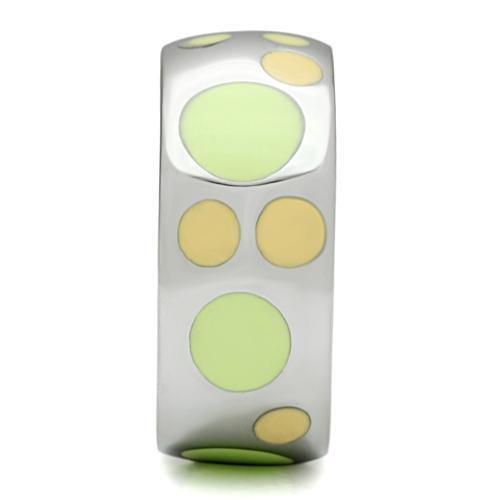 MATK513 - High polished (no plating) Stainless Steel Ring with Epoxy  in Multi Color