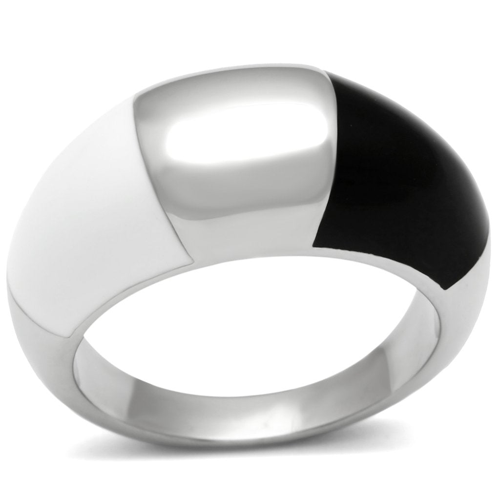 MATK515 - High polished (no plating) Stainless Steel Ring with Epoxy  in Multi Color