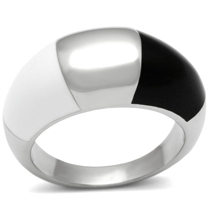 MATK515 - High polished (no plating) Stainless Steel Ring with Epoxy  in Multi Color