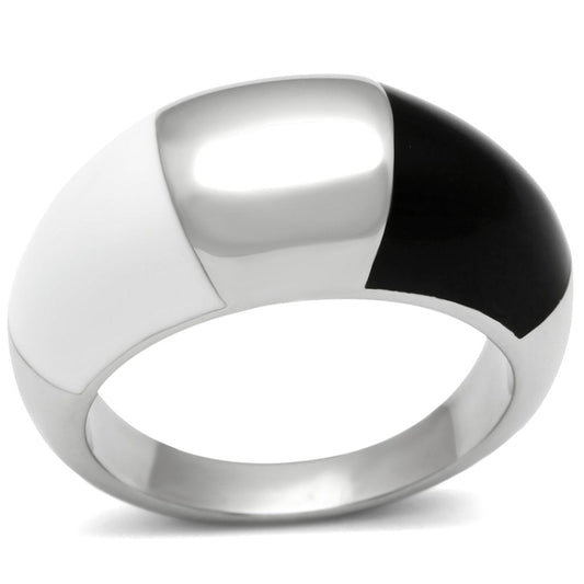 MATK515 - High polished (no plating) Stainless Steel Ring with Epoxy  in Multi Color