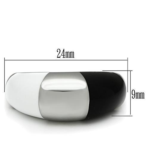 MATK515 - High polished (no plating) Stainless Steel Ring with Epoxy  in Multi Color