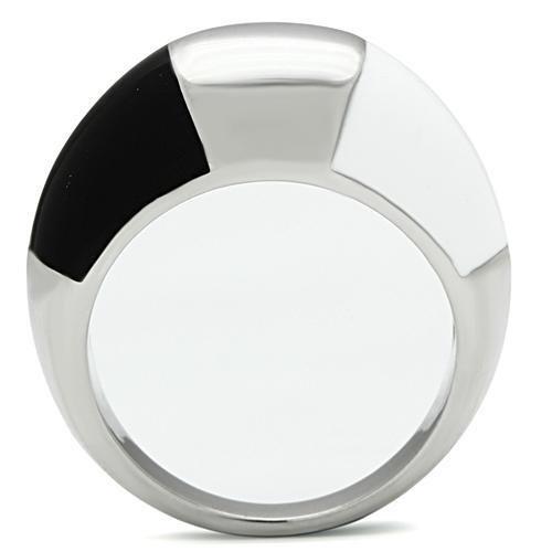 MATK515 - High polished (no plating) Stainless Steel Ring with Epoxy  in Multi Color