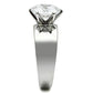 MATK520 - High polished (no plating) Stainless Steel Ring with AAA Grade CZ  in Clear