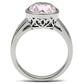 MATK522 - High polished (no plating) Stainless Steel Ring with Top Grade Crystal  in Light Amethyst