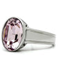 MATK522 - High polished (no plating) Stainless Steel Ring with Top Grade Crystal  in Light Amethyst