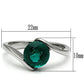 MATK523 - High polished (no plating) Stainless Steel Ring with Synthetic Synthetic Glass in Blue Zircon