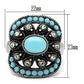 MATK526 - High polished (no plating) Stainless Steel Ring with Synthetic Synthetic Glass in Sea Blue
