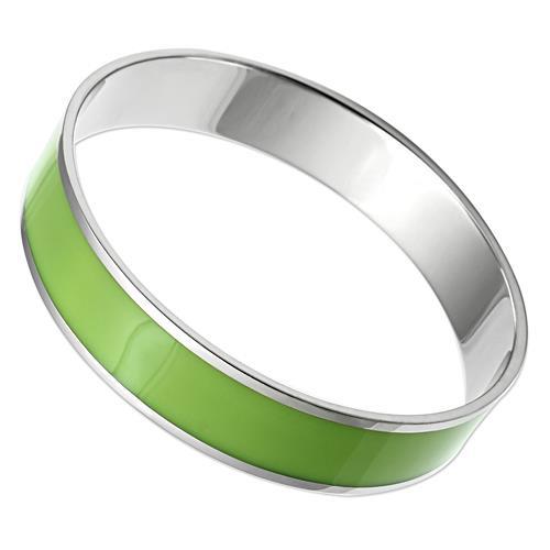 MATK531 - High polished (no plating) Stainless Steel Bangle with Epoxy  in Emerald