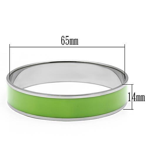 MATK531 - High polished (no plating) Stainless Steel Bangle with Epoxy  in Emerald