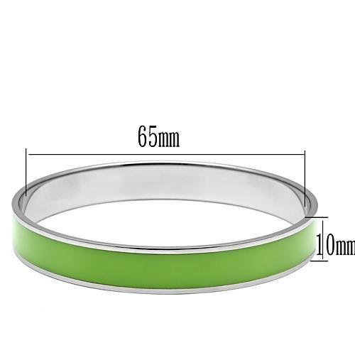 MATK535 - High polished (no plating) Stainless Steel Bangle with Epoxy  in Emerald