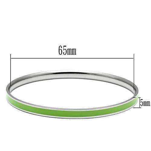 MATK539 - High polished (no plating) Stainless Steel Bangle with Epoxy  in Emerald