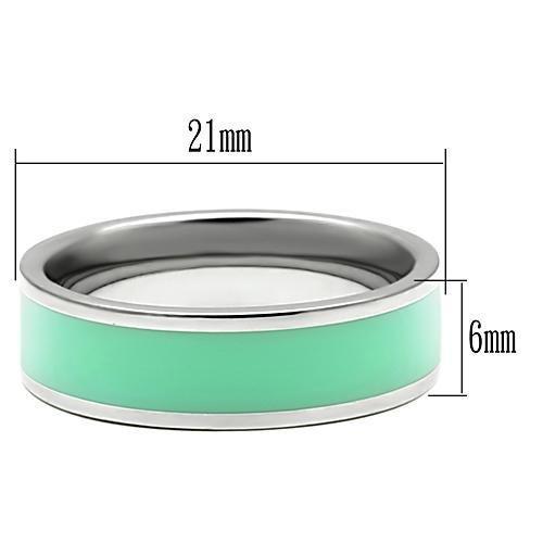 MATK542 - High polished (no plating) Stainless Steel Ring with Epoxy  in Aquamarine