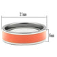 MATK544 - High polished (no plating) Stainless Steel Ring with Epoxy  in Orange
