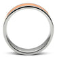 MATK544 - High polished (no plating) Stainless Steel Ring with Epoxy  in Orange