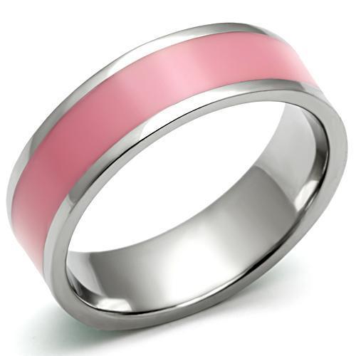 MATK545 - High polished (no plating) Stainless Steel Ring with Epoxy  in Rose