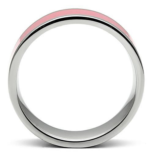 MATK545 - High polished (no plating) Stainless Steel Ring with Epoxy  in Rose