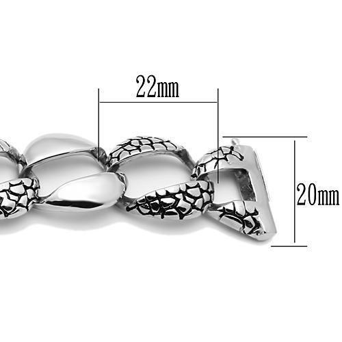 MATK565 - High polished (no plating) Stainless Steel Bracelet with No Stone