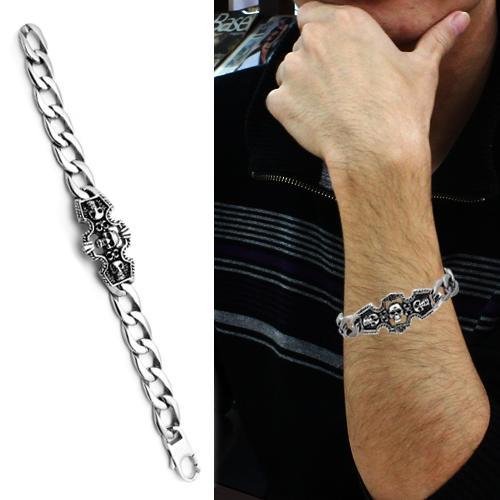 MATK567 - High polished (no plating) Stainless Steel Bracelet with No Stone