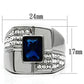 MATK587 - High polished (no plating) Stainless Steel Ring with Synthetic Synthetic Glass in Montana