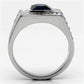 MATK587 - High polished (no plating) Stainless Steel Ring with Synthetic Synthetic Glass in Montana