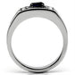 MATK588 High polished (no plating) Stainless Steel Ring with Synthetic in Montana
